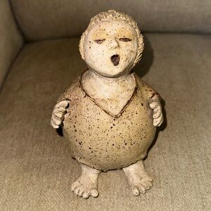 HANDMADE Clay Sculpture Woman Figurine Whimsical Art 5”